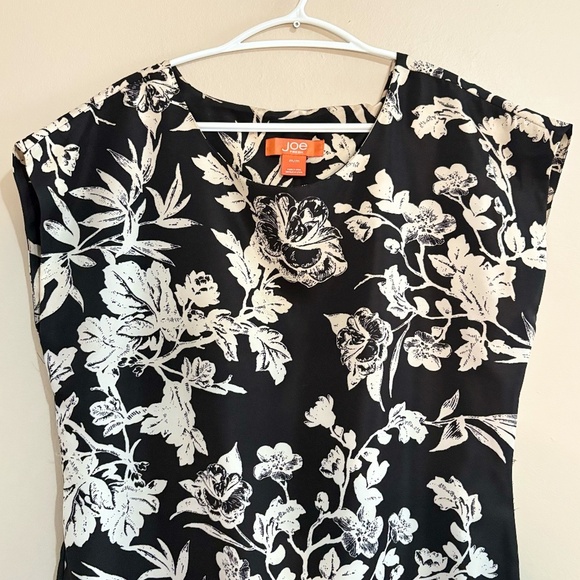 4/$10🎄Vintage Y2K Joe Fresh Black & White Floral Drop Waist Dolman Dress - Picture 4 of 14